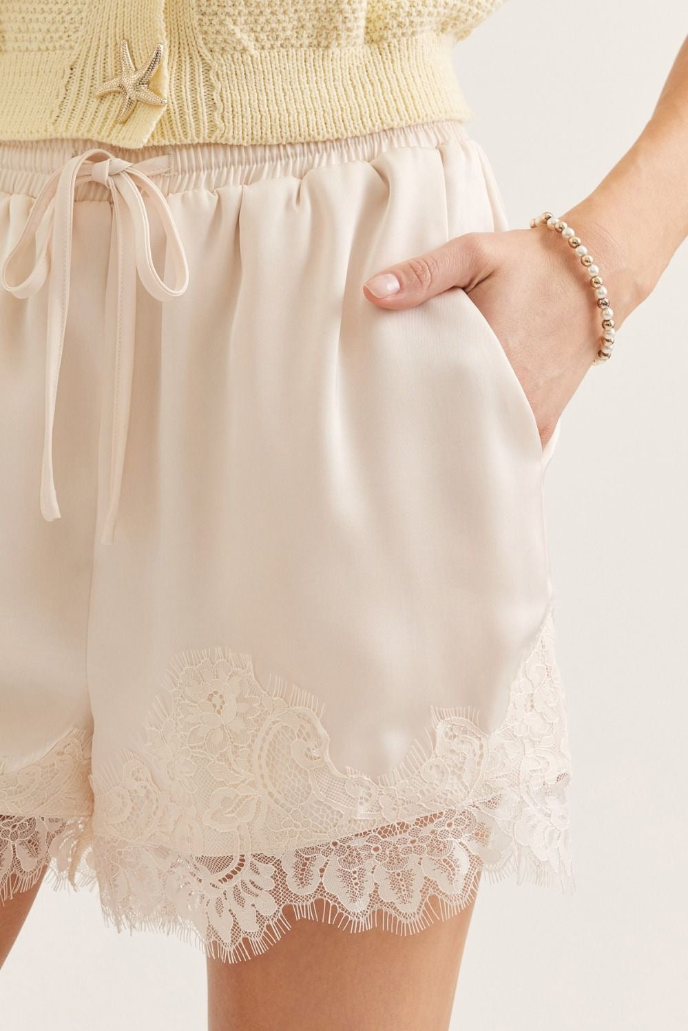 Satin Lace Shorts