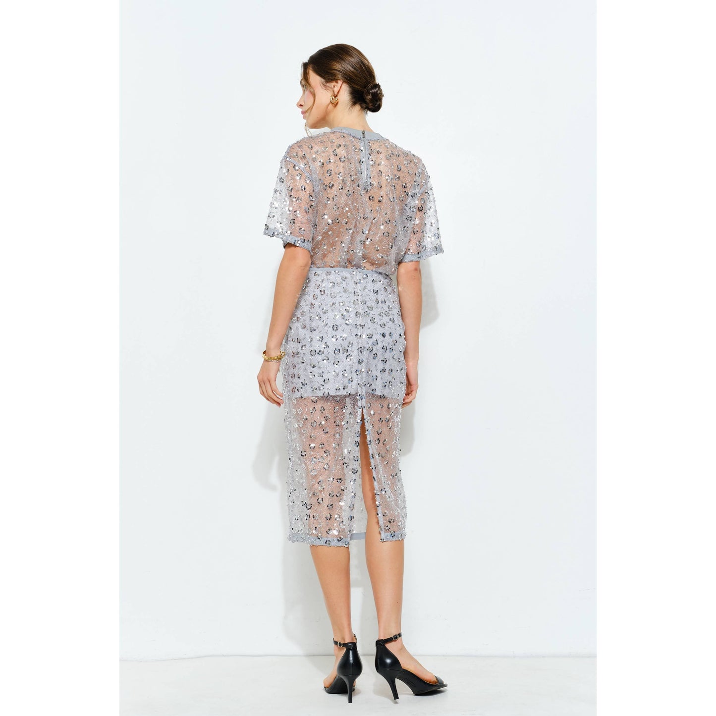 Elsa Sequin Midi Skirt