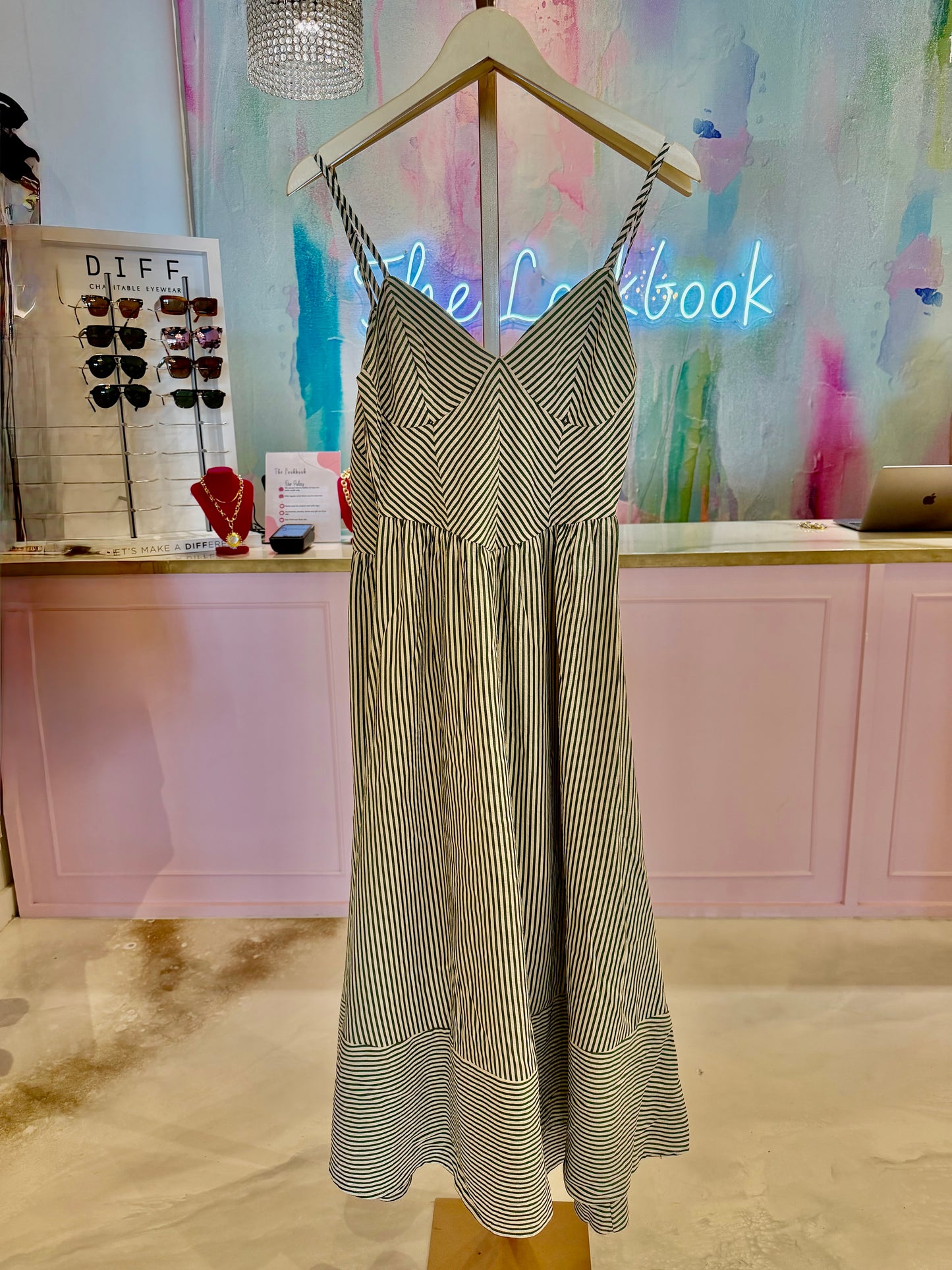Green Striped Dress