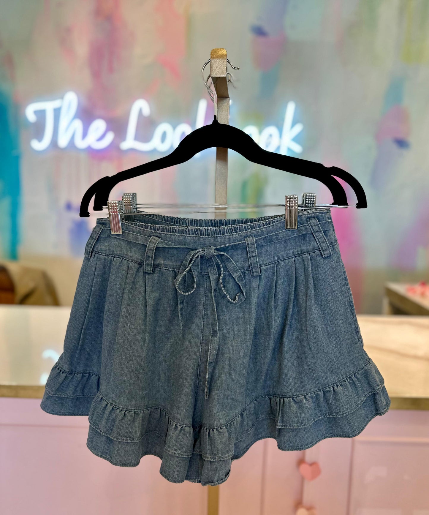 Ruffle Denim shorts