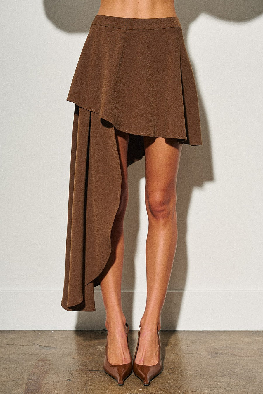 Asymmetrical Brown Skirt