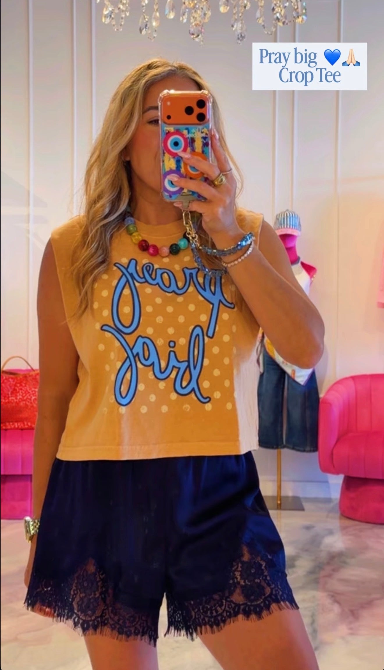 Pray Big Crop Tee
