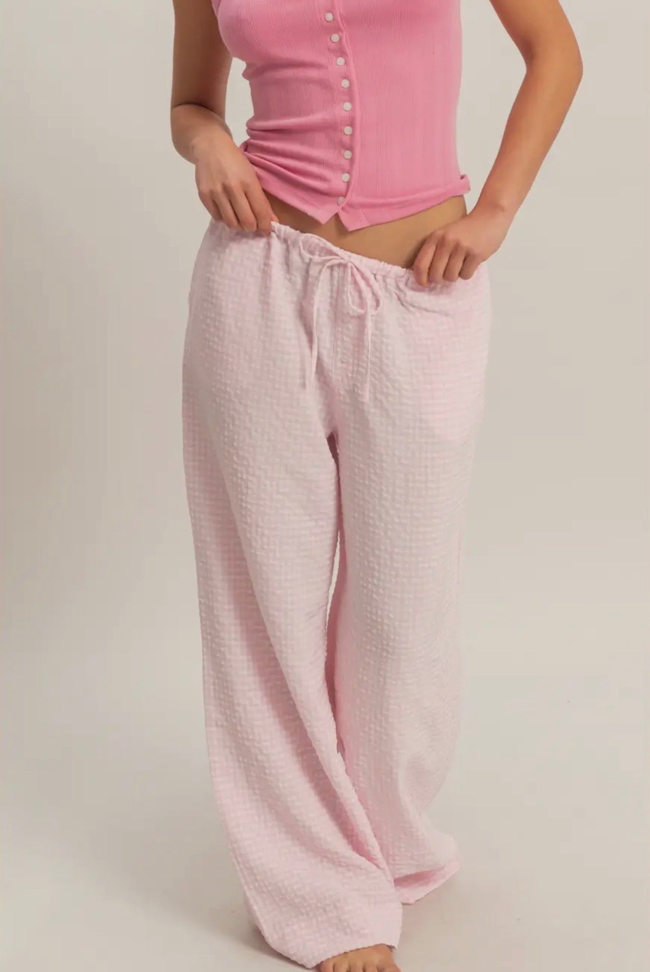 Pink Gingham Pants