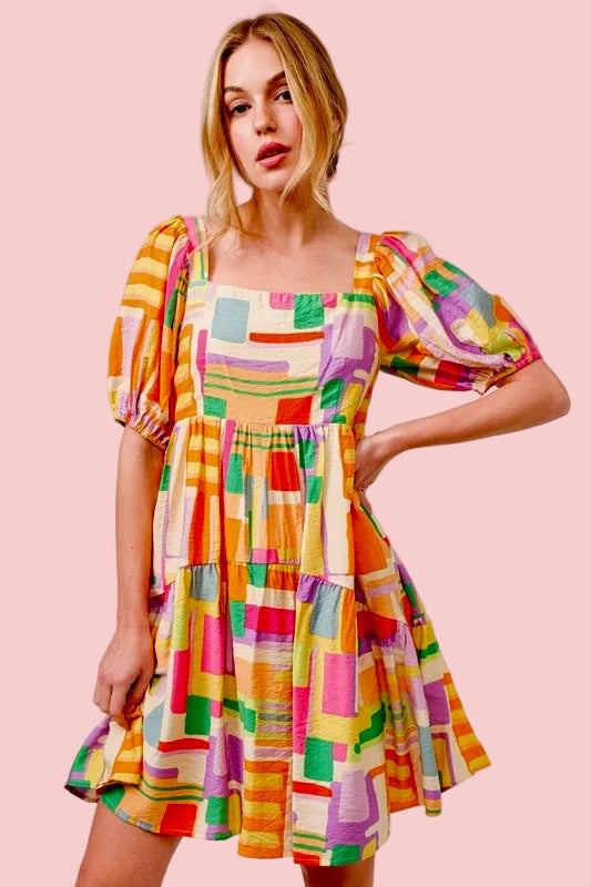 Geometric Multicolor Dress
