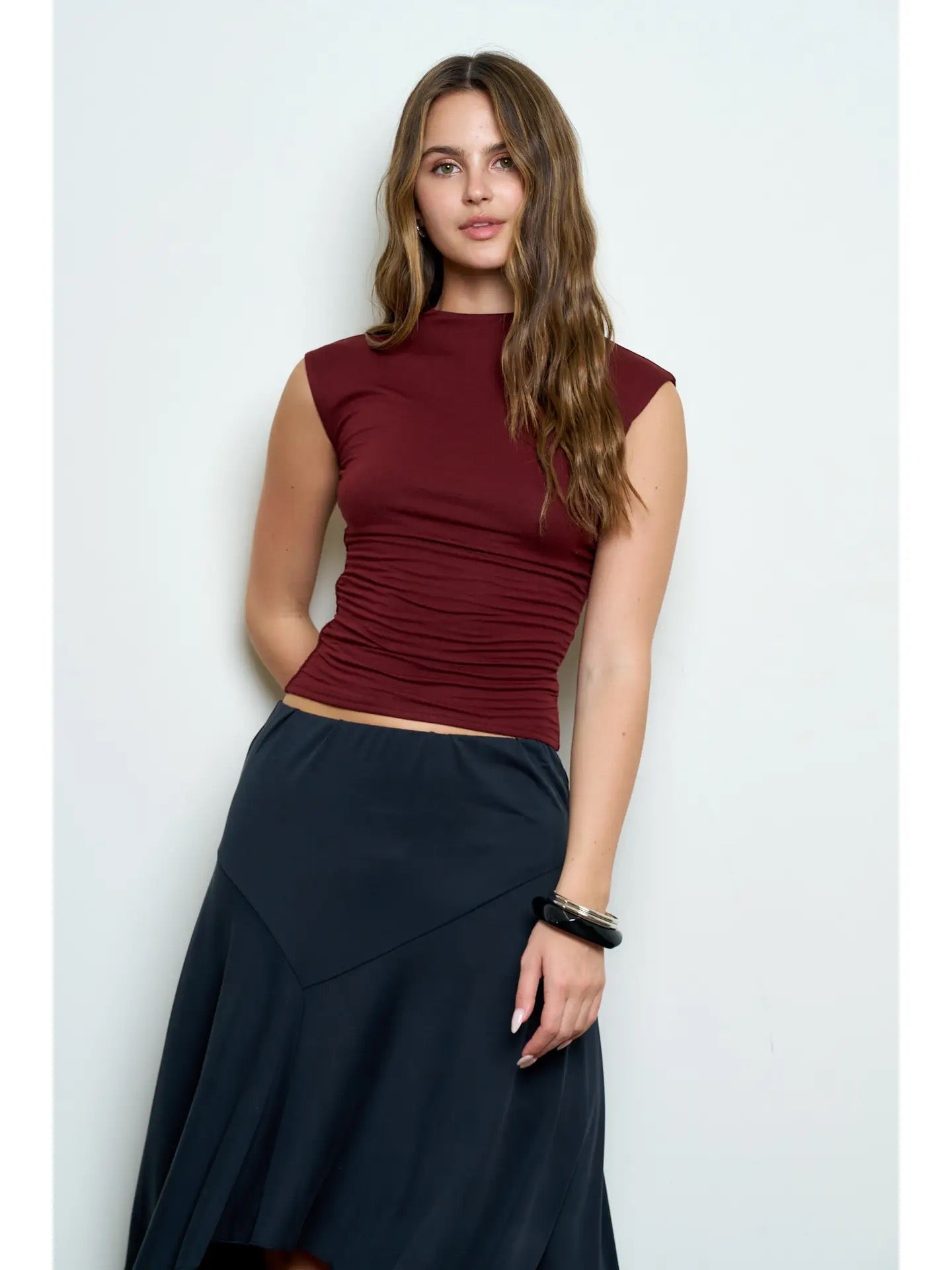 Milly Scrunch Knit Top
