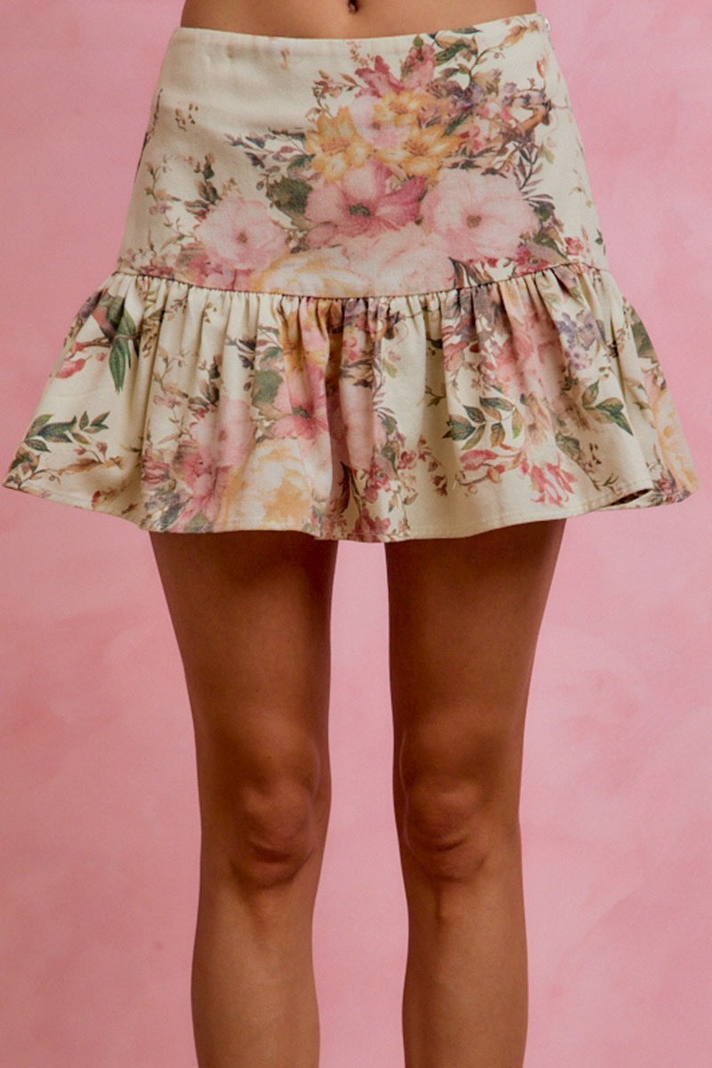Floral Mini Skirt