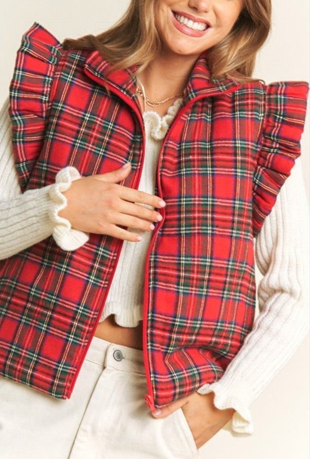 Christmas Plaid Vest