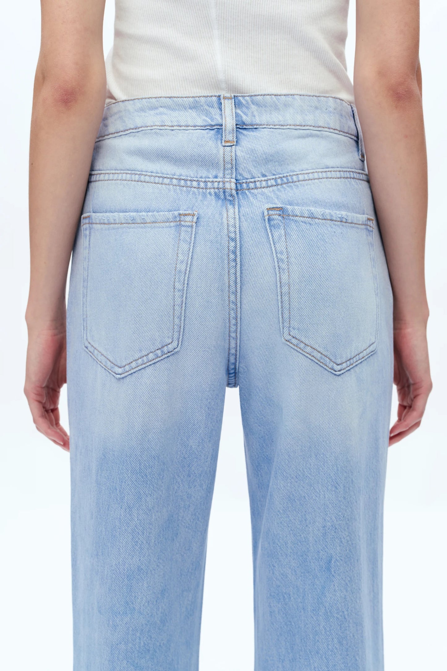 Distressed High Rise Wide Leg