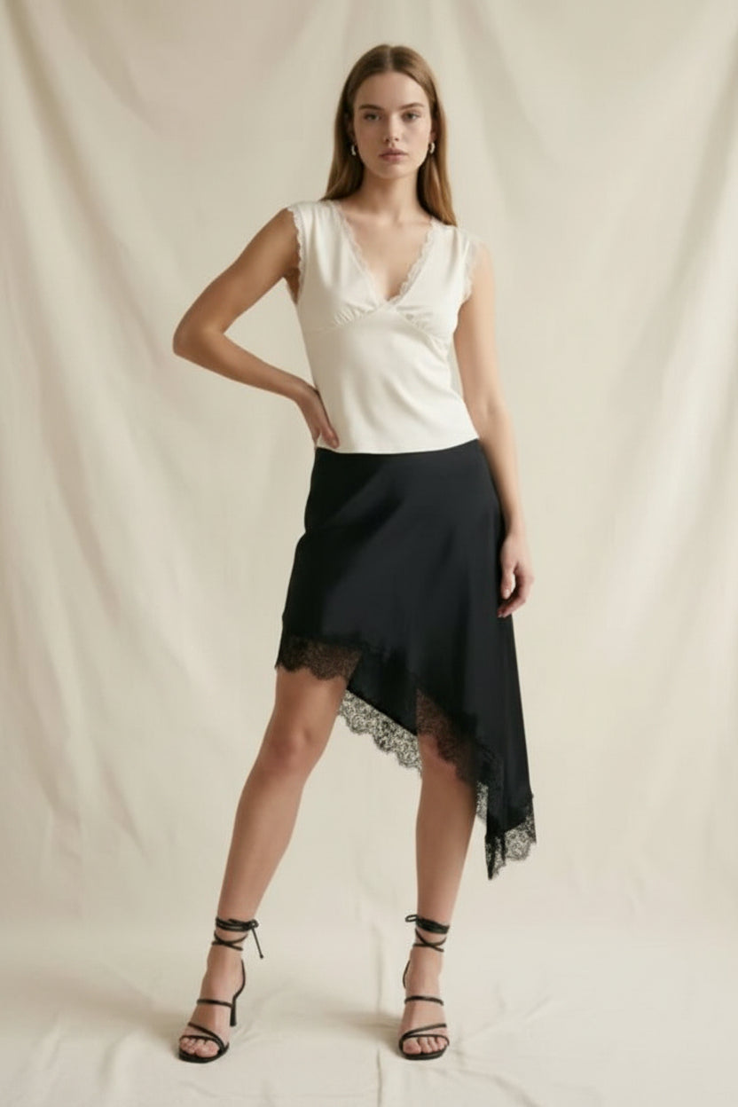Satin Lace Skirt