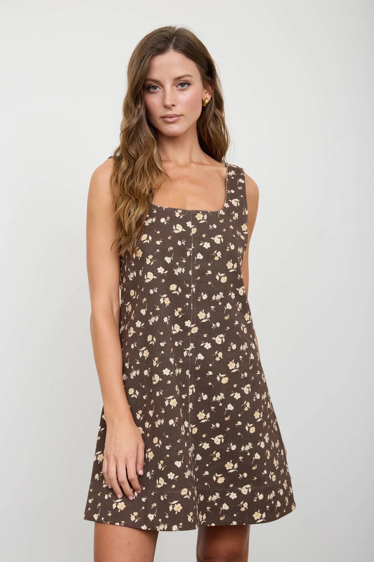 Floral Denim Mini Dress