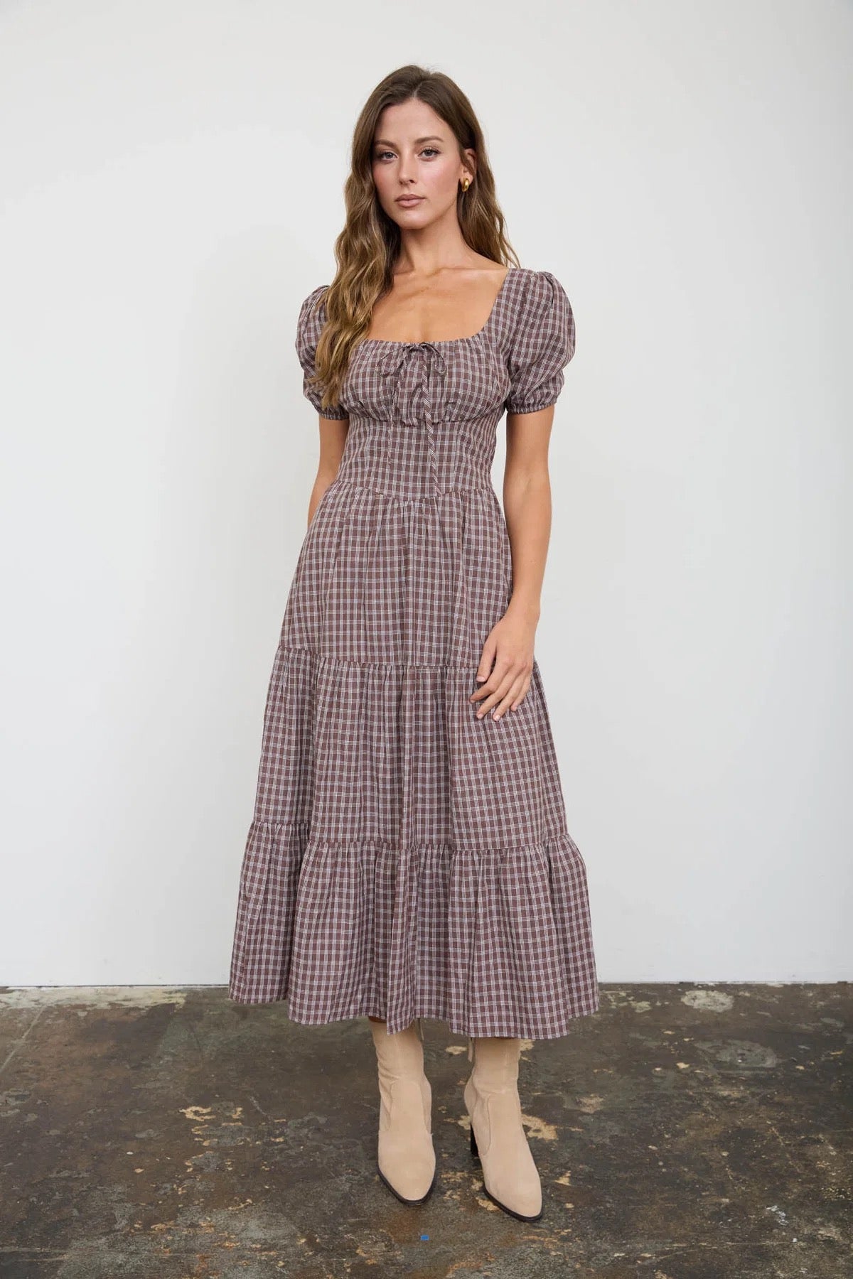 Plaid Midi Dress