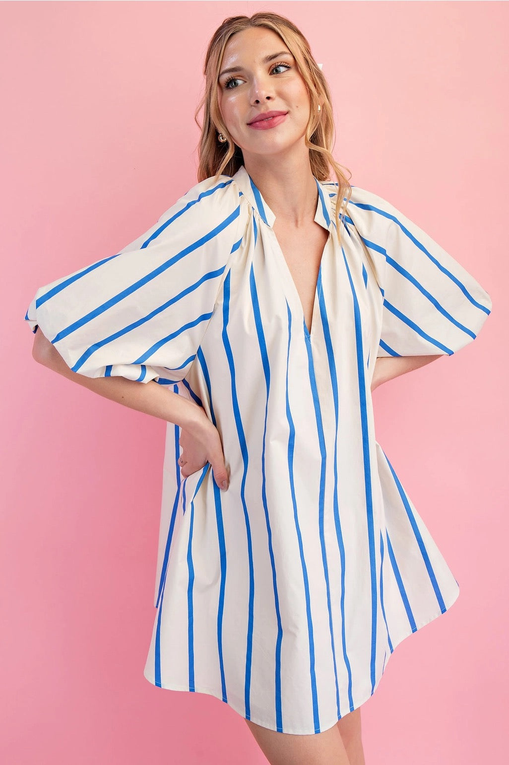 Blue Striped Dress