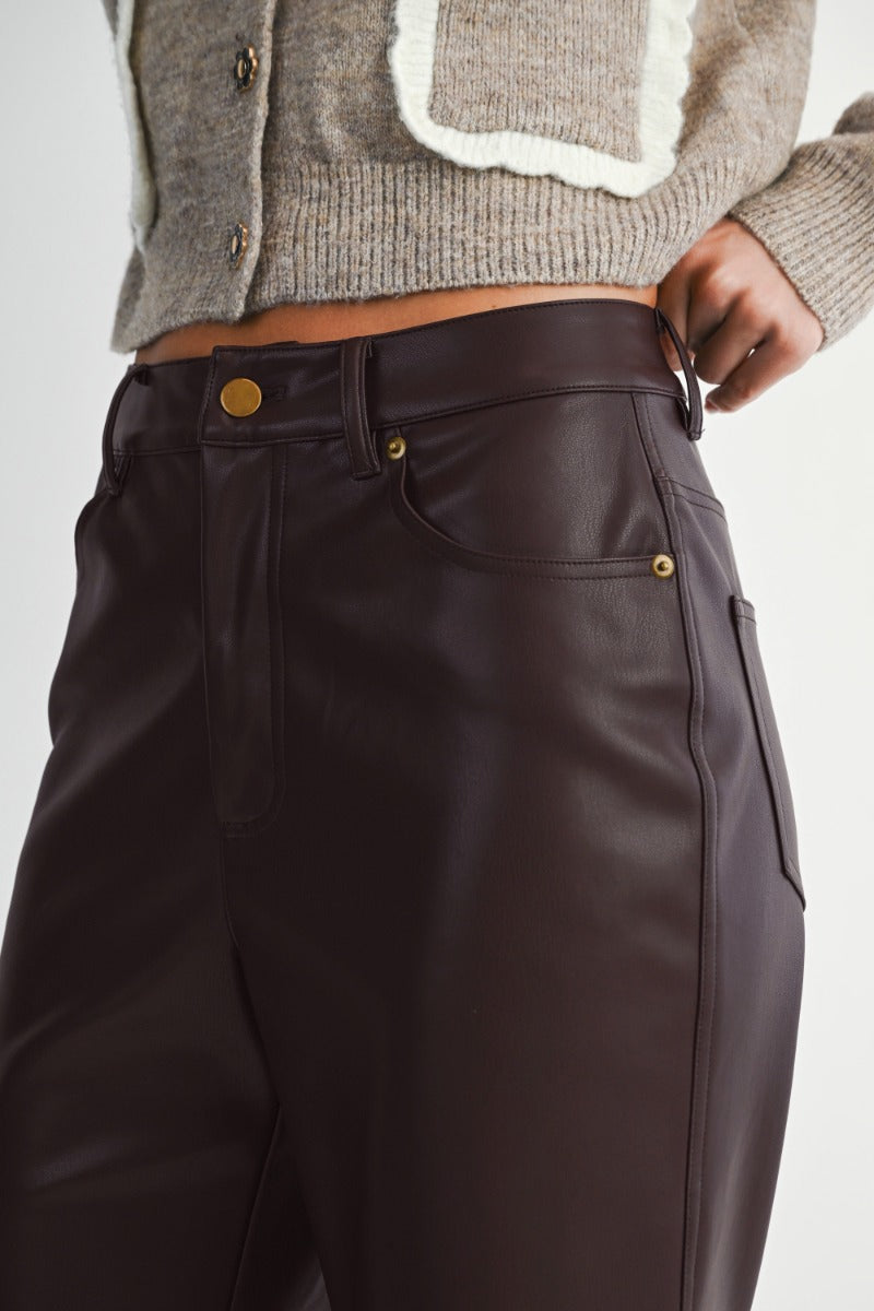 Faux leather Brown Pants