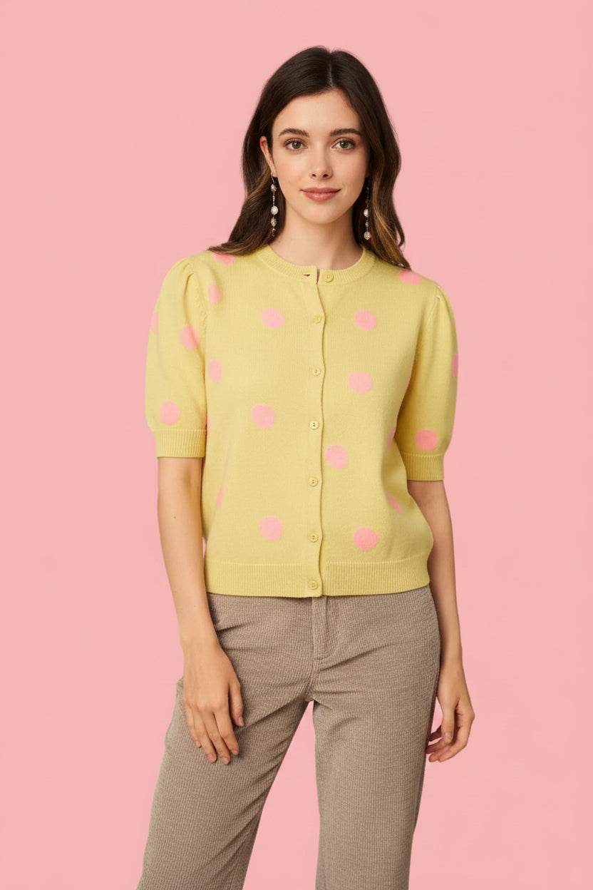 Yellow/Pink Polka Dot