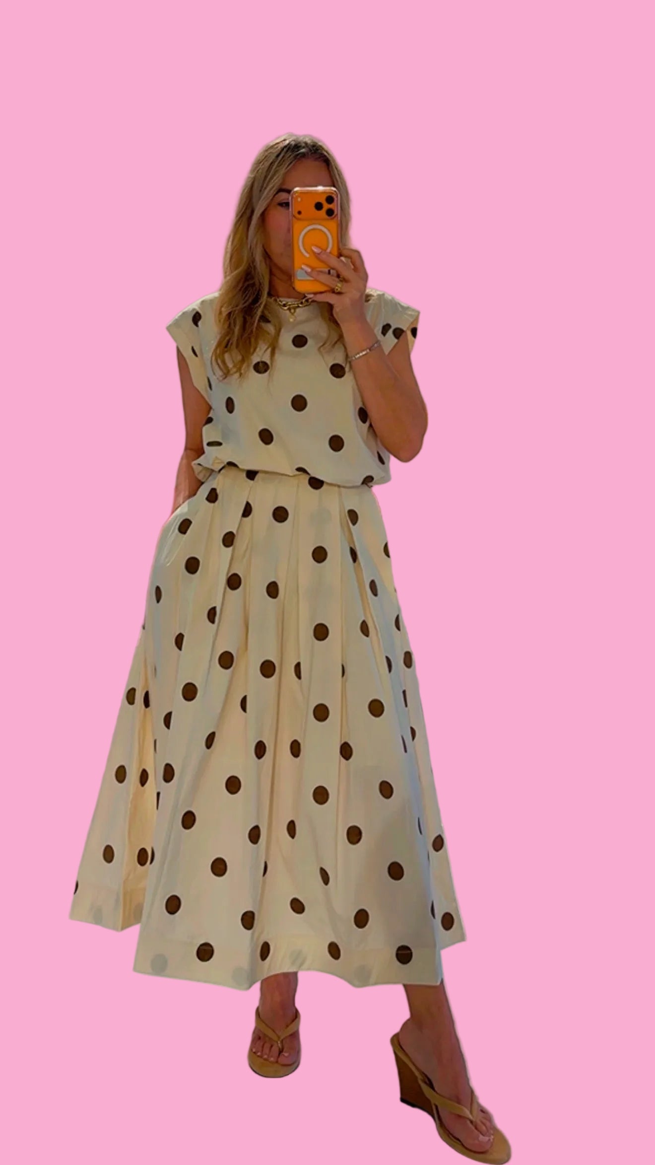 Brown Polka Dot Set