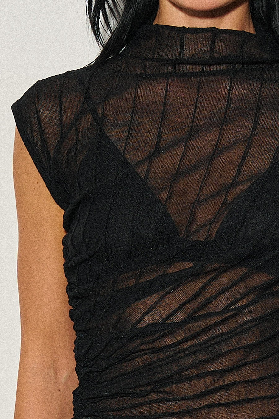 Alyssa Sheer Black Top