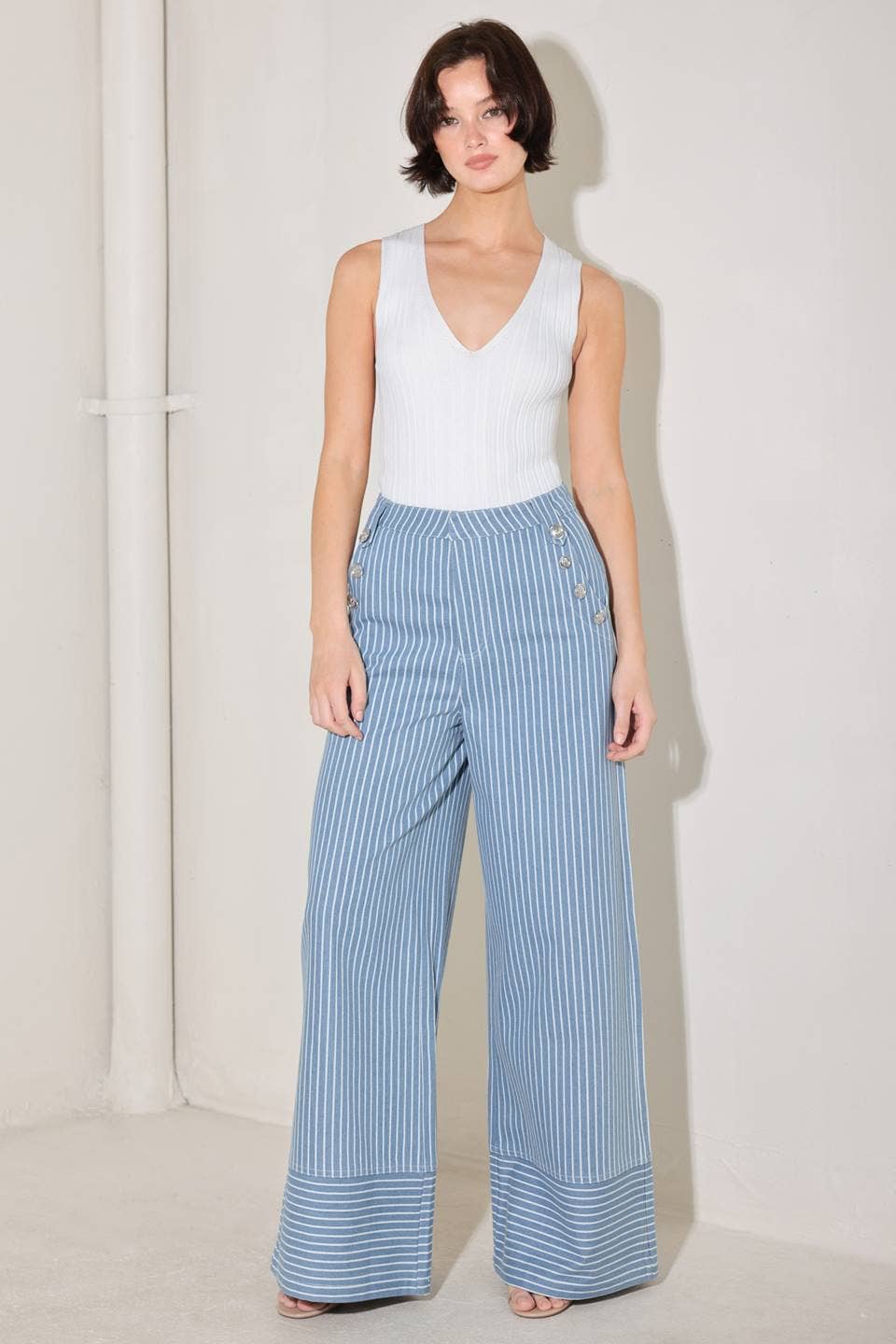 Striped Wide Leg Pants