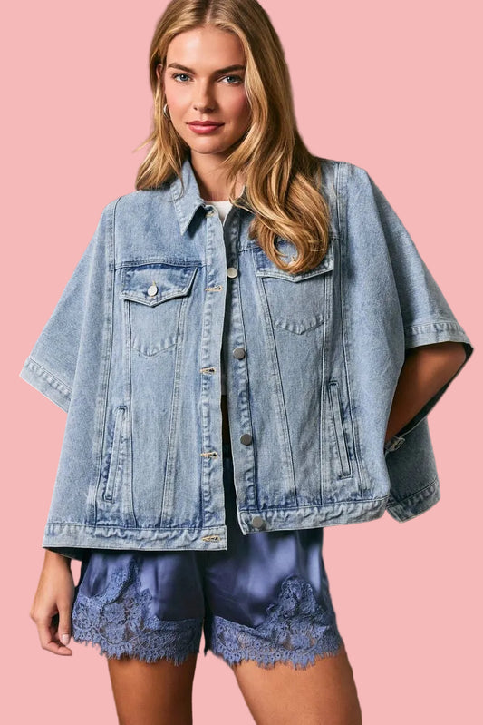 Denim Cape Jacket