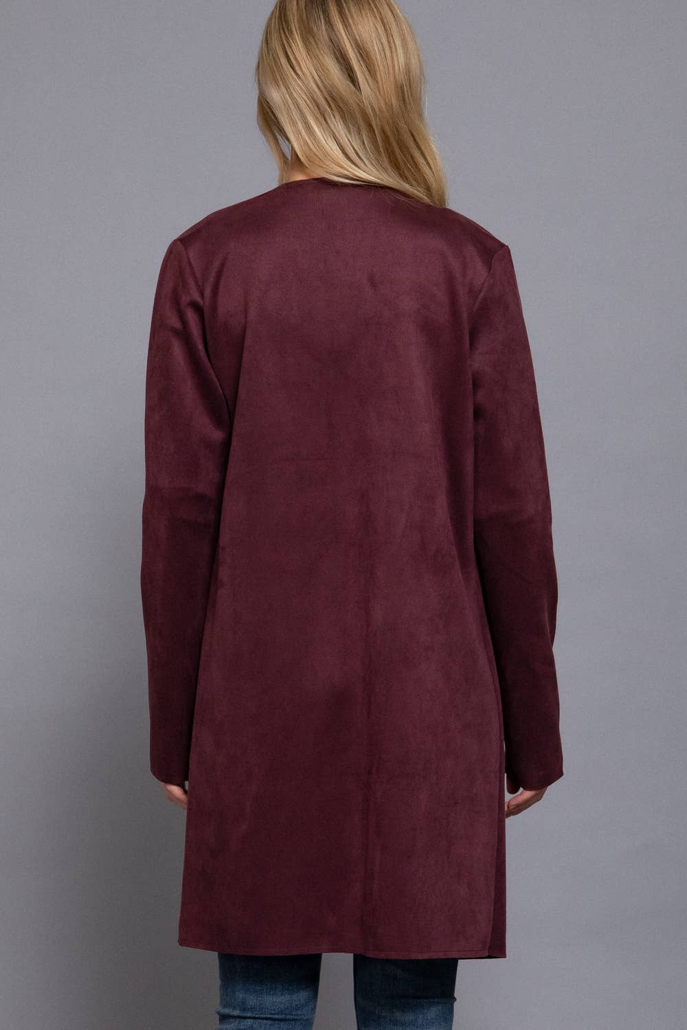 Burgundy Suede Long Jacket