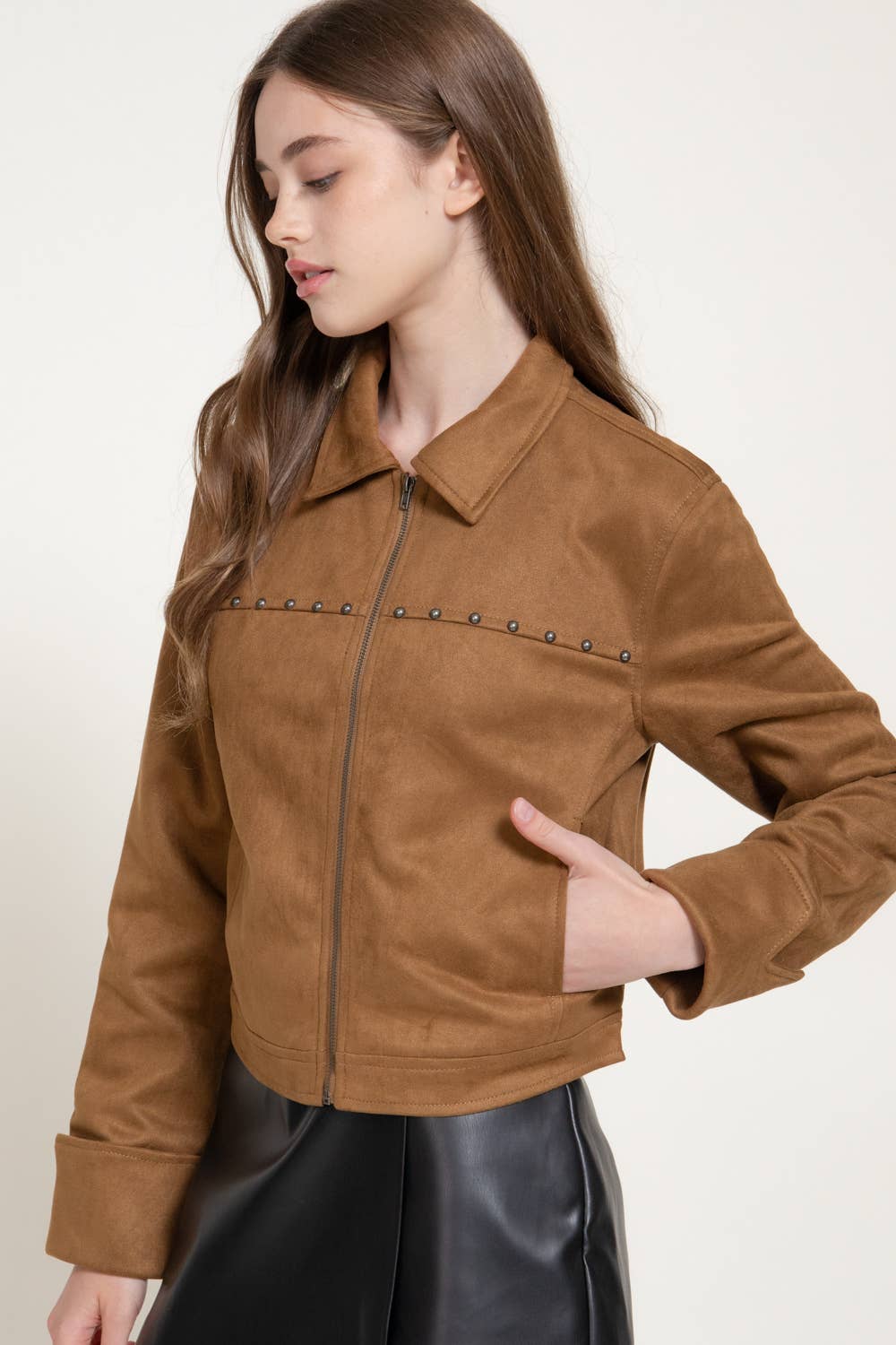 Elena Faux Suede Jacket