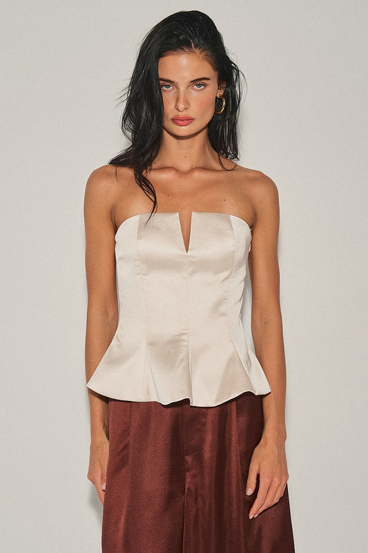 Satin Strapless Top