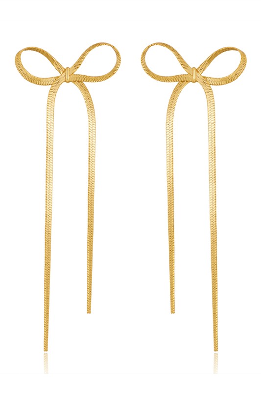 Long Bow earrings 18K Stainless steel