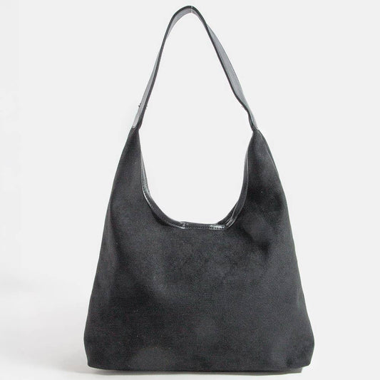 Suede Hobo Bag Black