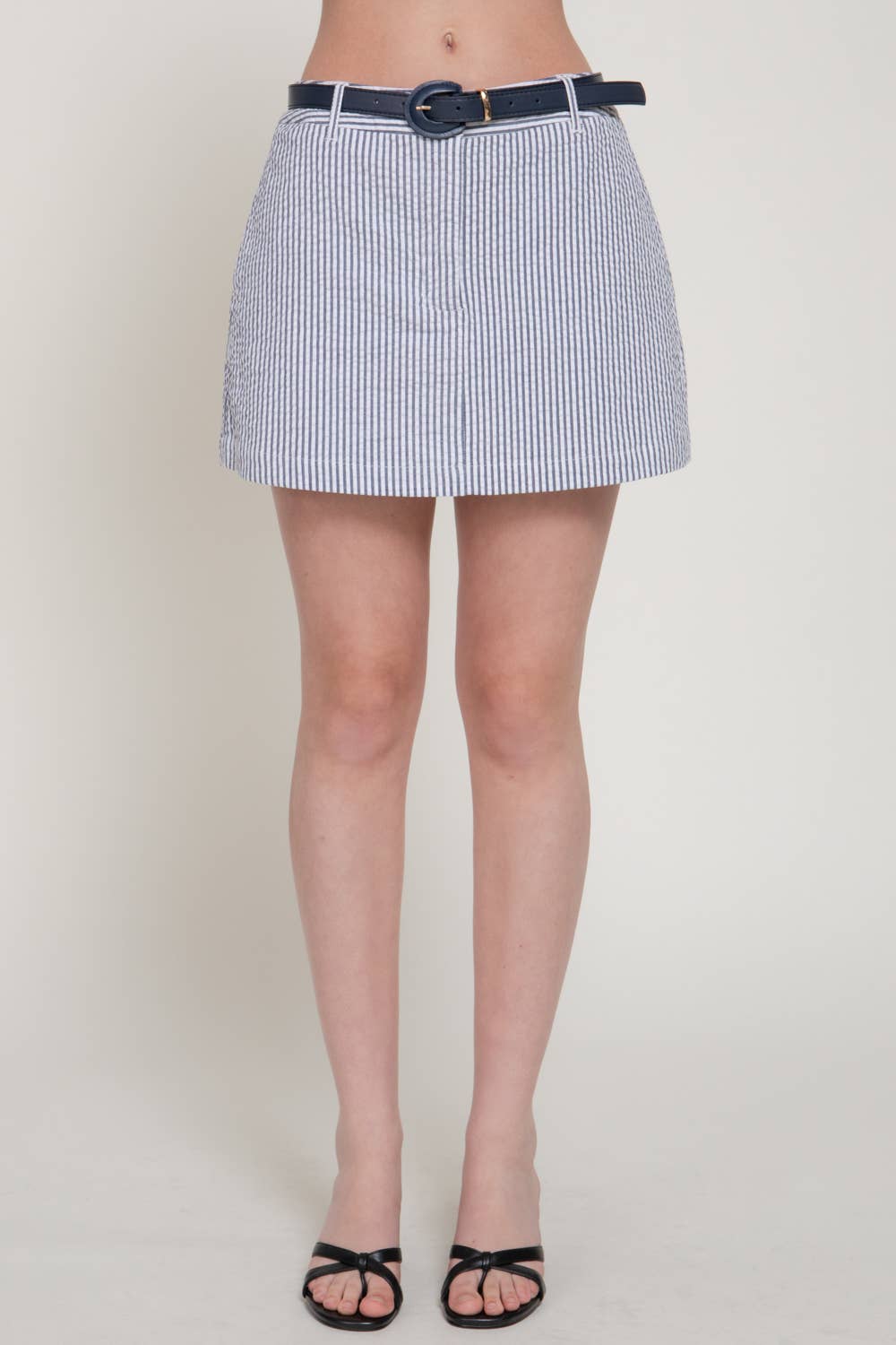 Striped Skort with Belt