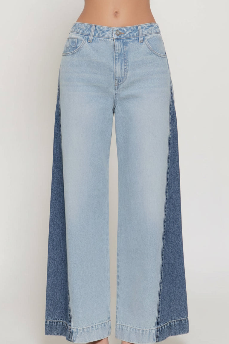 Two Tone  Denim Pants