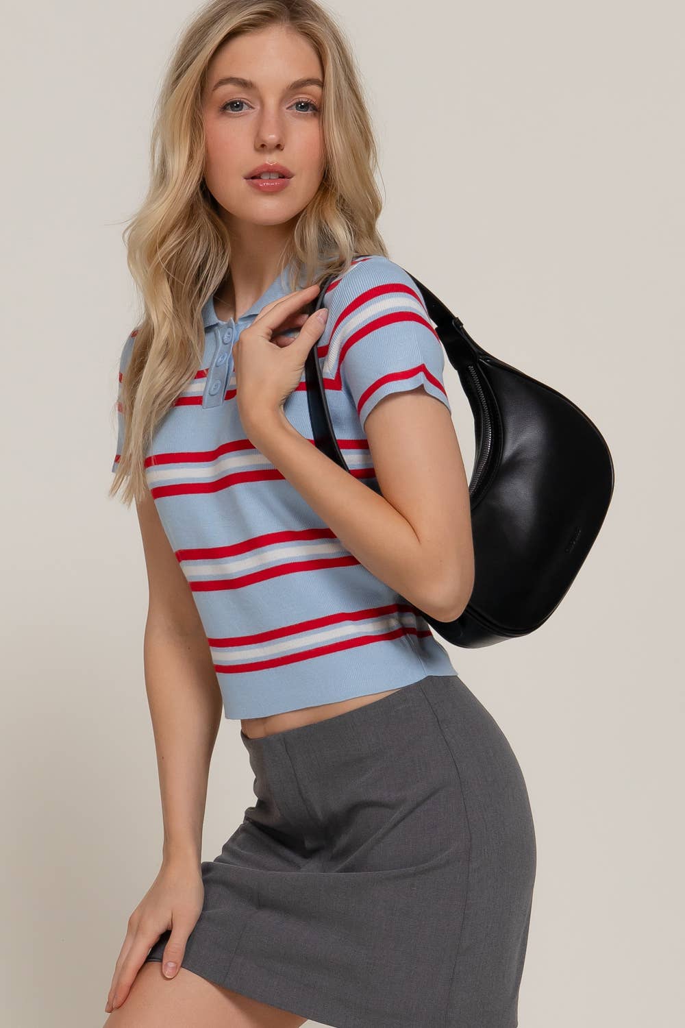Striped Polo Top