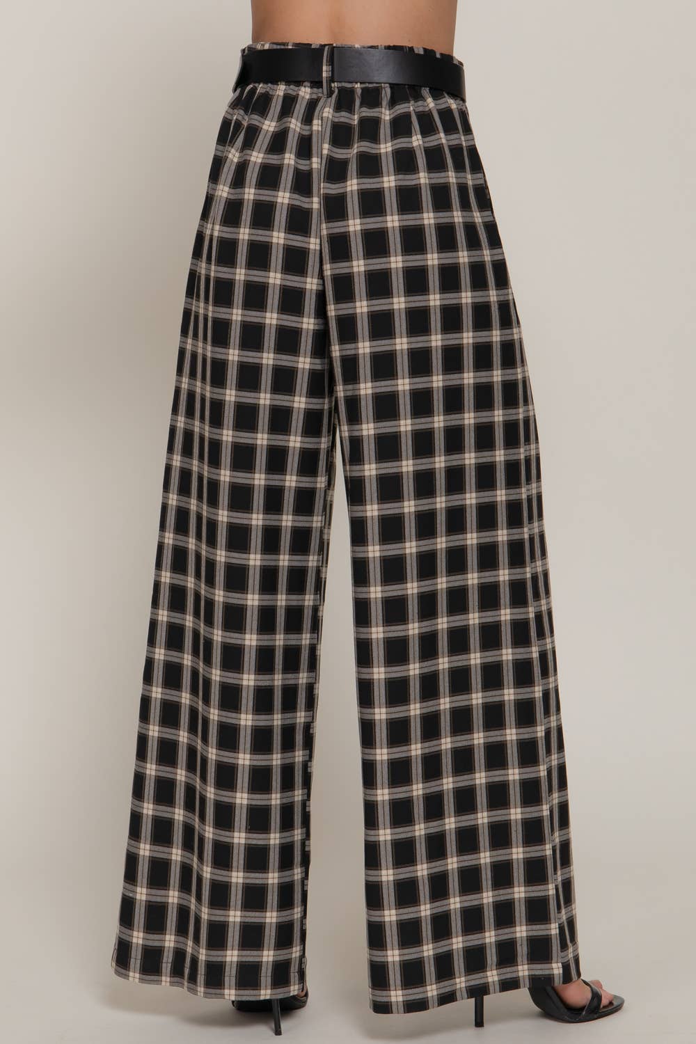 Plaid Wide Leg Pants