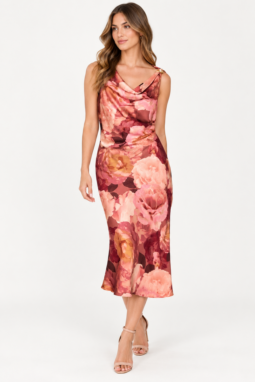 Satin Floral Dress