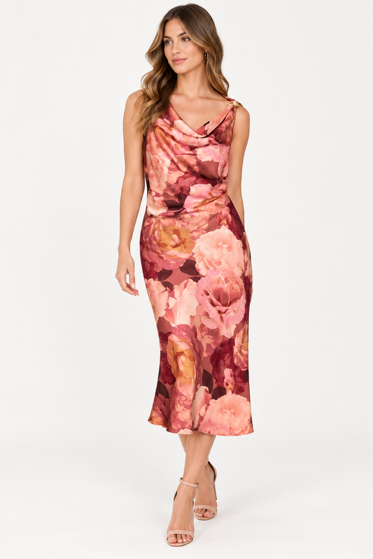 Satin Floral Dress