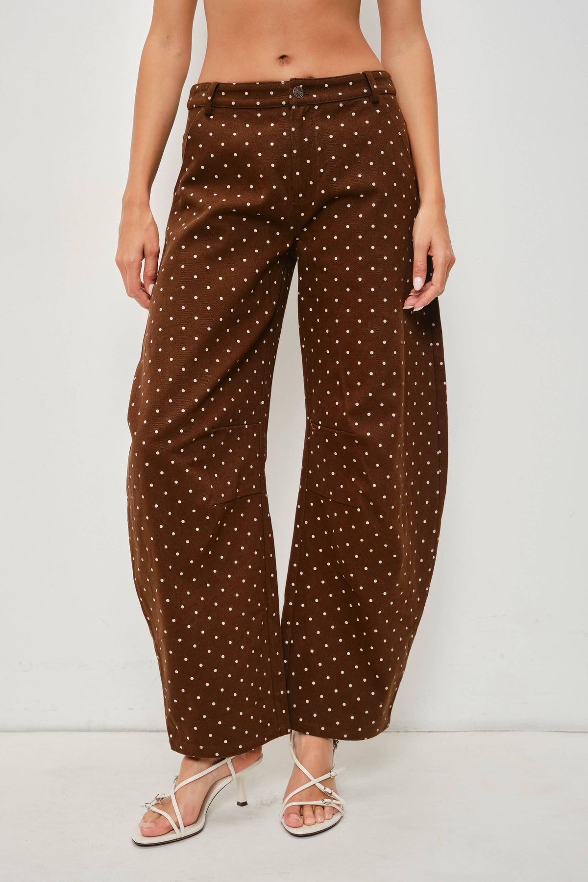 Mila Polka Dot Barrel Jeans