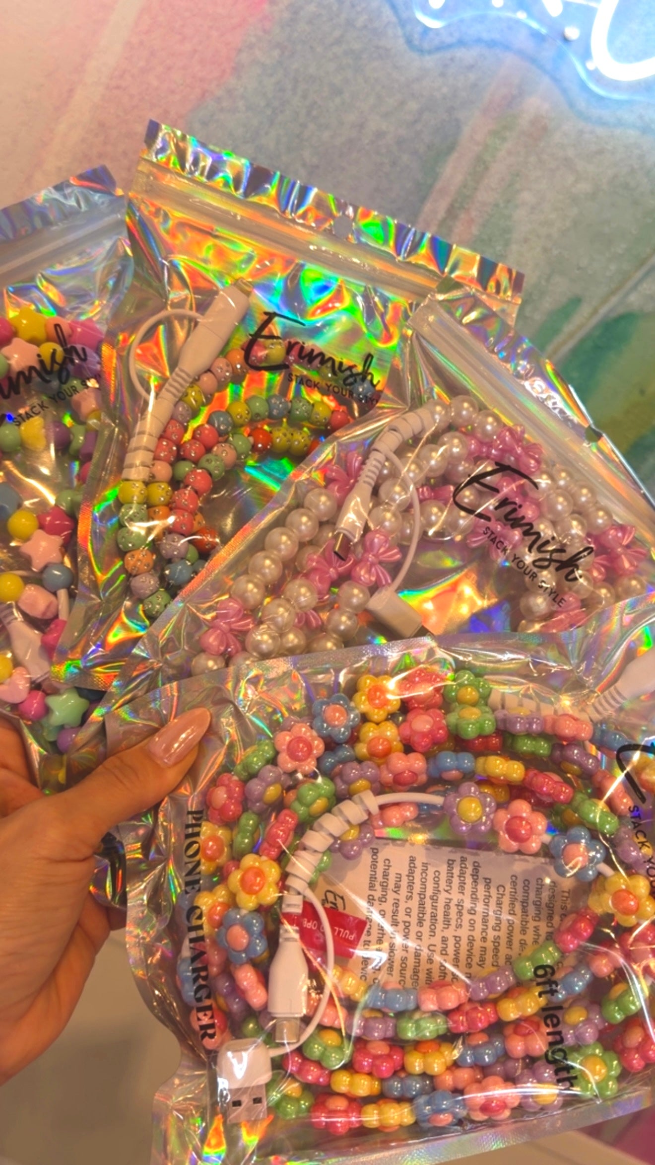 Beaded Phone chargers