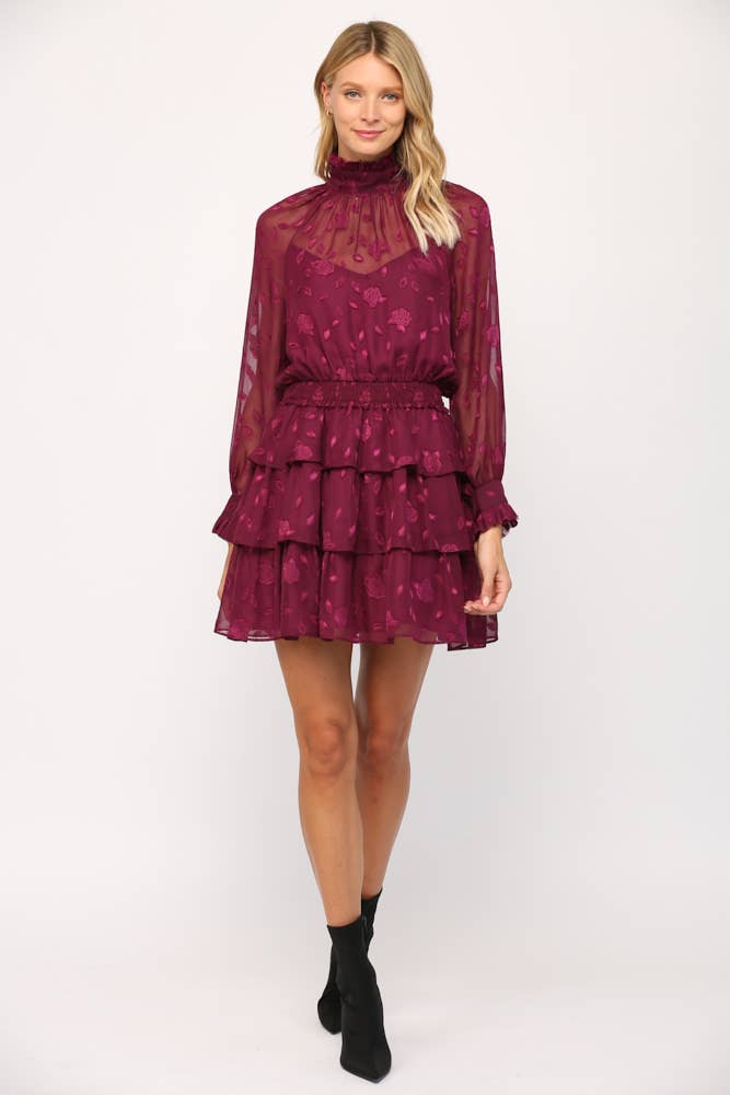 Katy Burgundy Dress