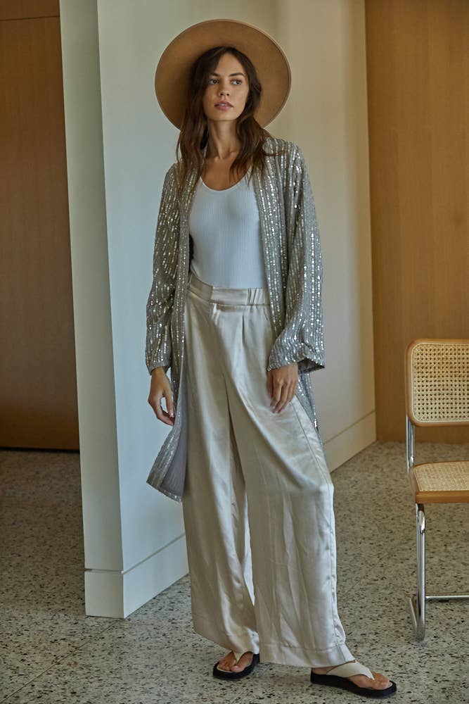Sequin Long Cardigan