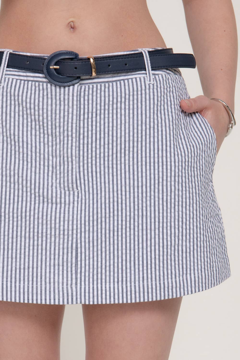 Striped Skort with Belt