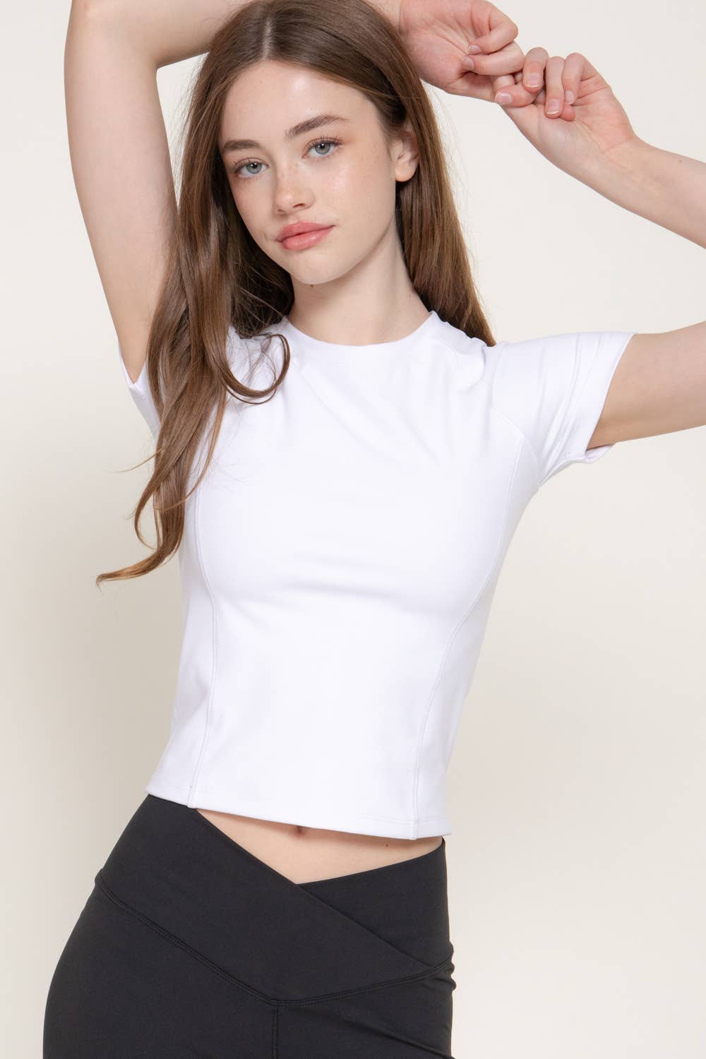 Short Sleeve Raglan Sleeve Crew Neck Workout Top