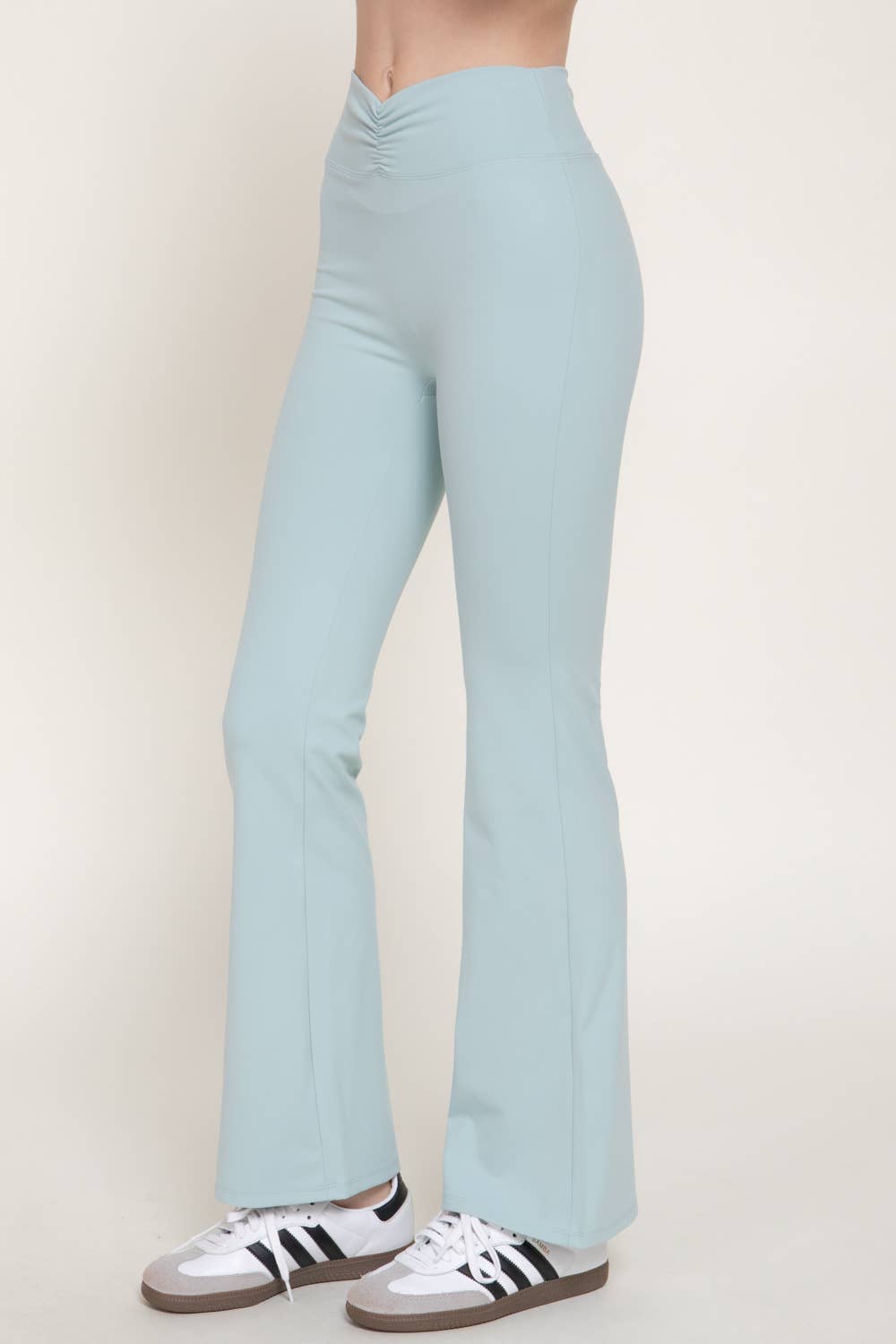 Waist Shirring Band Yoga Pants