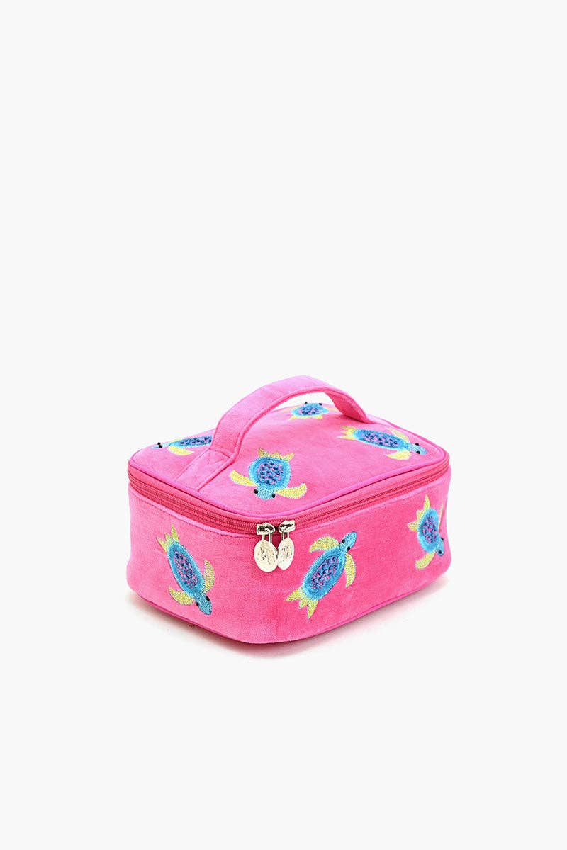Turtle  Embroidered Travel Jewelry Box