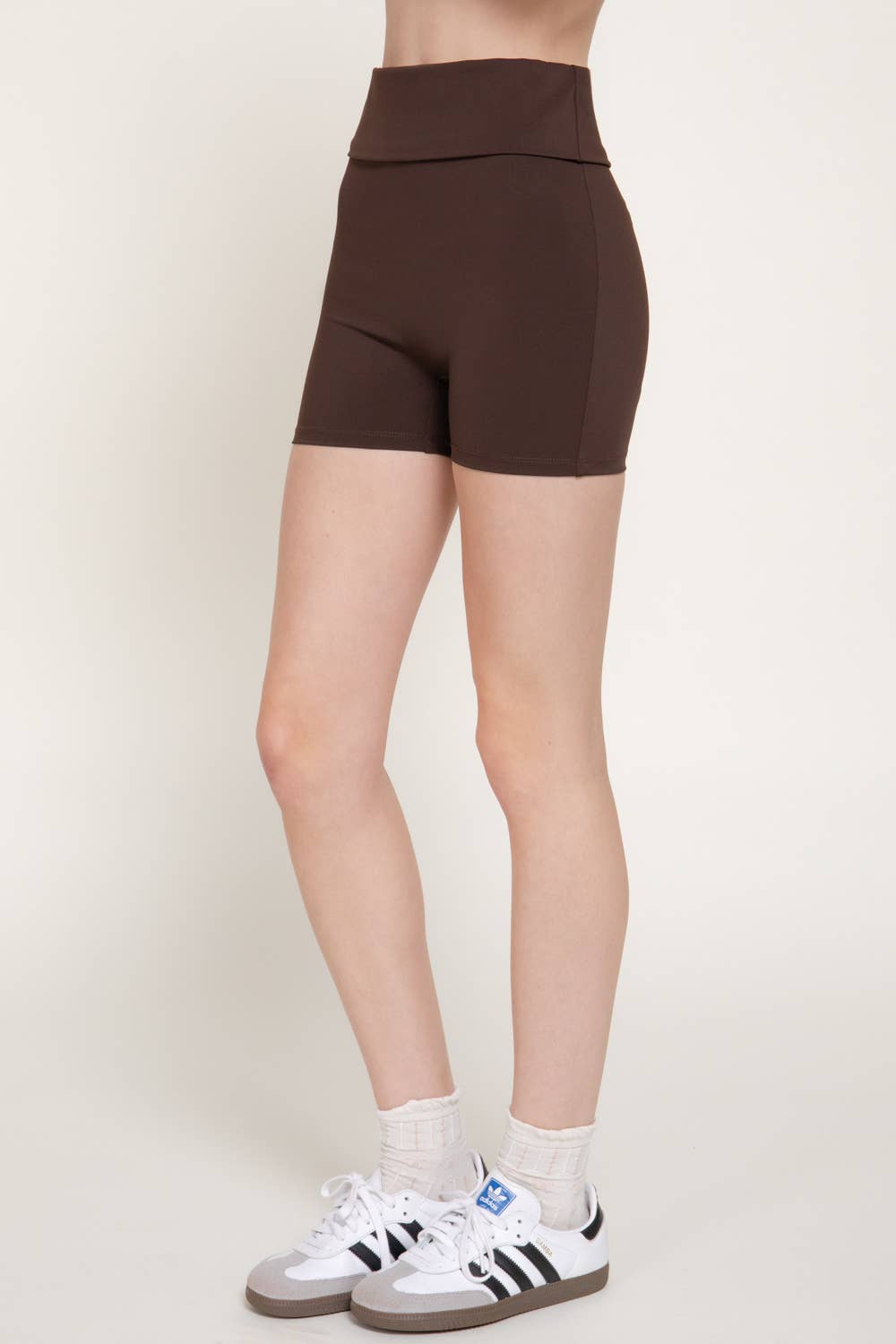Waist Fold-Over Active Bike Shorts