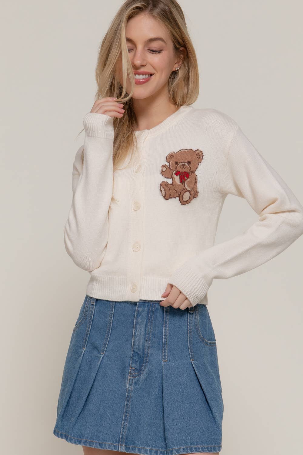 Pink Teddy  Cardigan