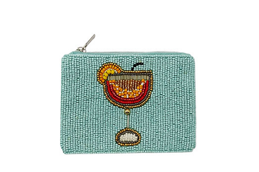 Cocktails Beaded Coin Purse