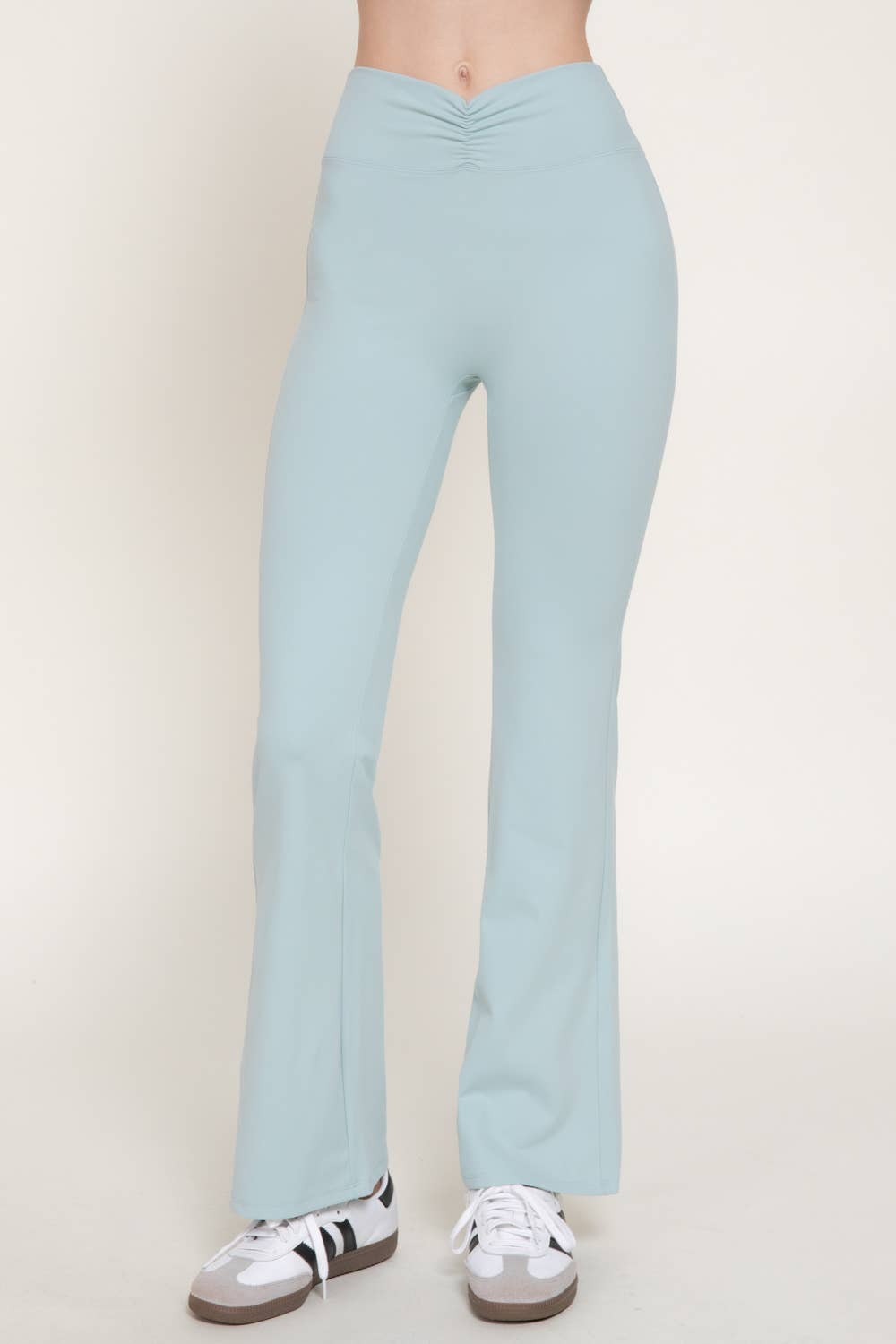 Waist Shirring Band Yoga Pants