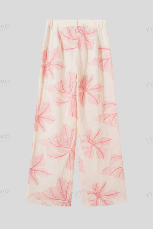 Floral Embroidery Pants