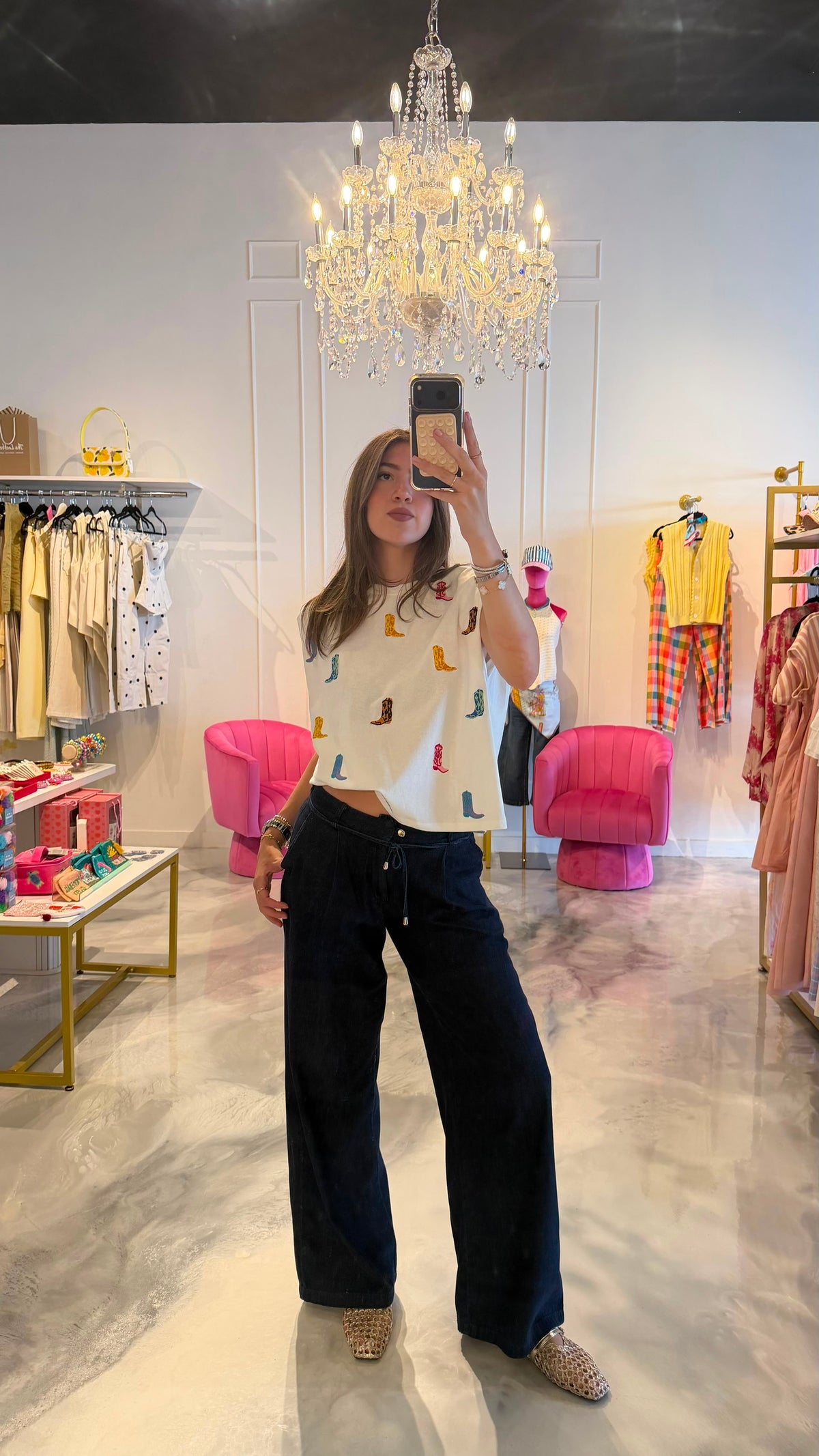 Boots Embroidered Top