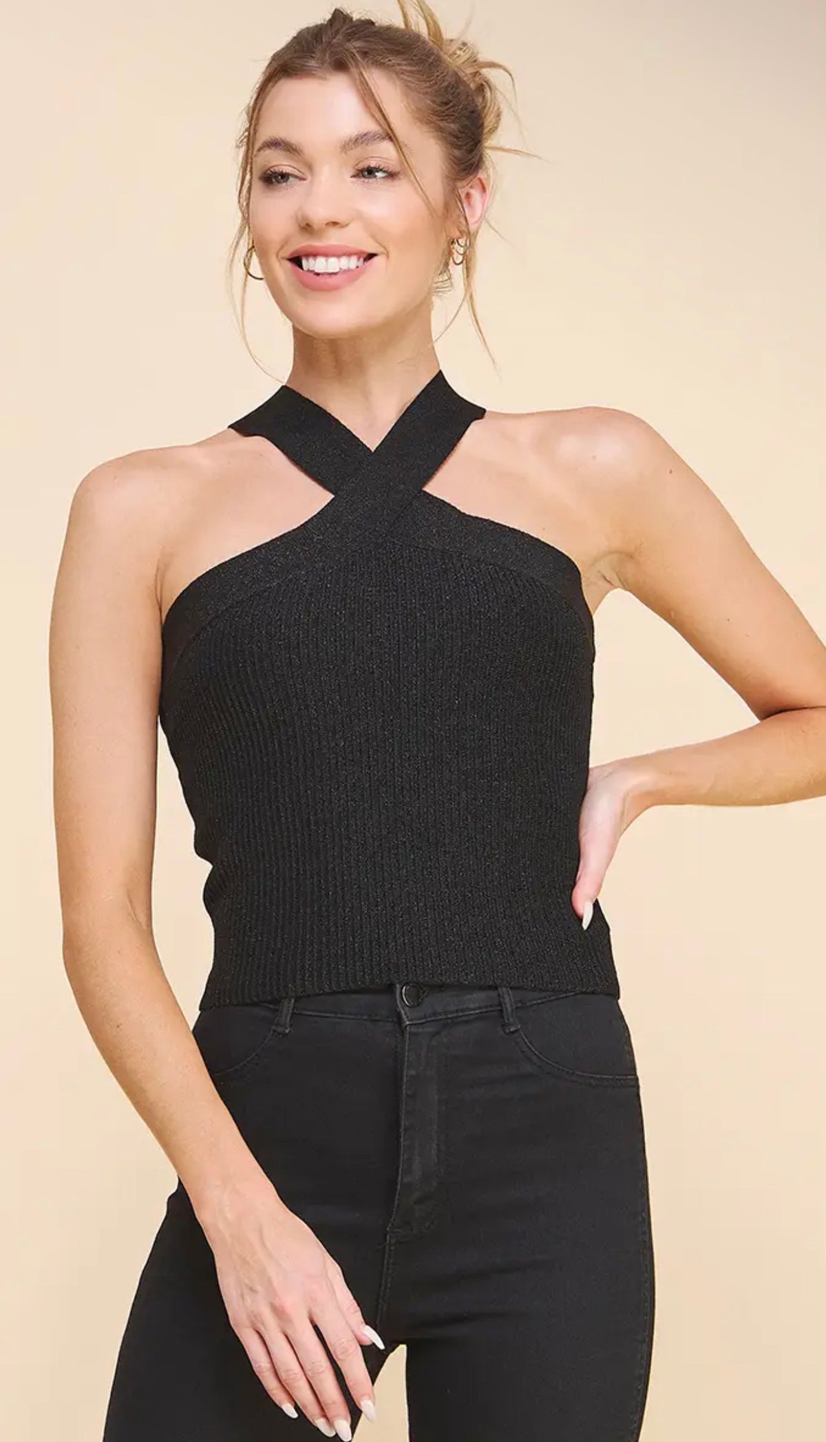 Black Halter Top