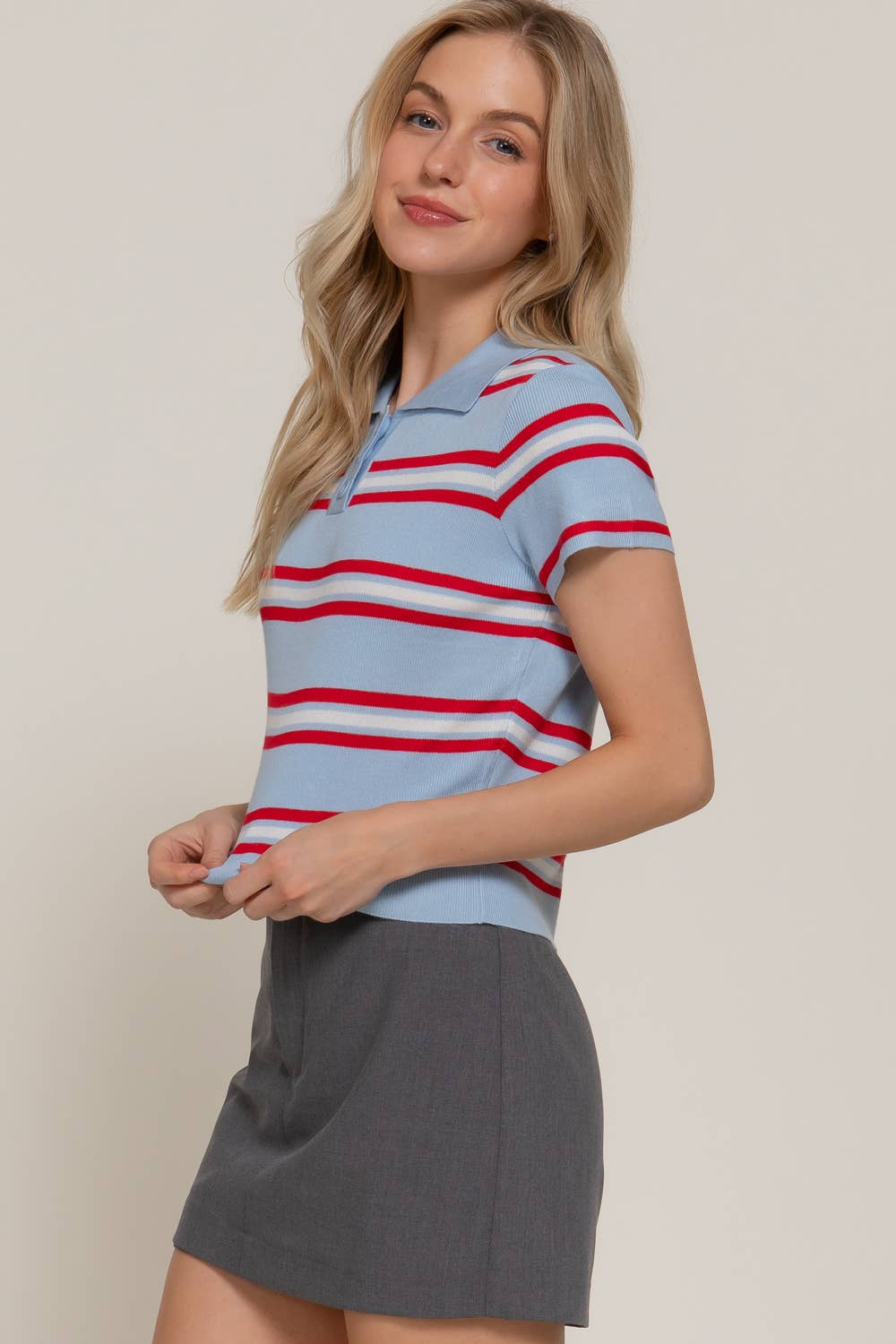 Striped Polo Top
