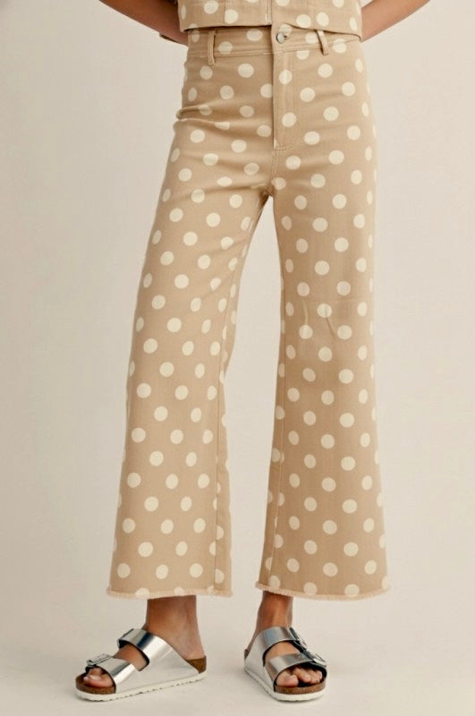 Khaki polka dot pants